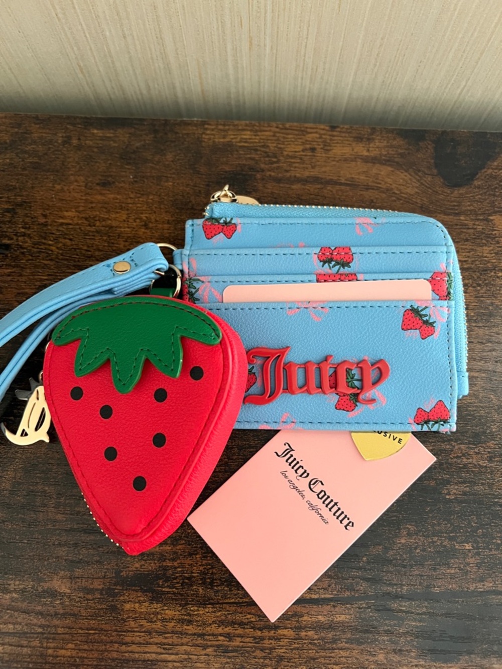 Juicy Couture Strawberry Wallet Wristlet Exclusive Gifting